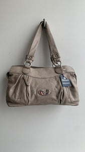 Pre-Owned Peruzzi Firenze Grey Leather Satchel Shoulder Bag (NWT)