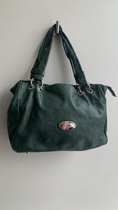 Pre-Owned Peruzzi Firenze Dark Green Leather Shoulder Bag (NWT)