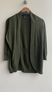 Pre-Owned 89th & Madison Dark Green Rib Trim Cardigan - Size Large