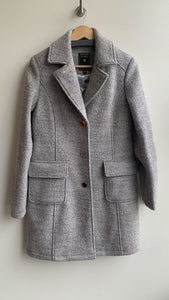 Pre-Owned Guess Grey Wool Blend Kinzley Classic Coat (NWT)- Size Medium