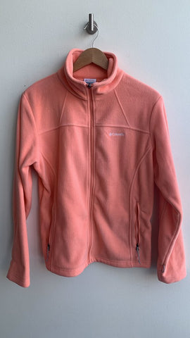 Pre-Owned Columbia Peachy Pink Fleece Zip Up Jacket - Size Large