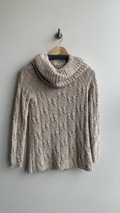 Pre-Owned Tribal Oatmeal Cowlneck Knit Sweater - Size Small