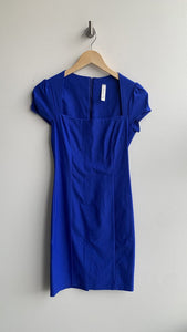 Pre-Owned Lovely Day Royal Blue Square Neck Cap Sleeve Dress - Size Mediuim