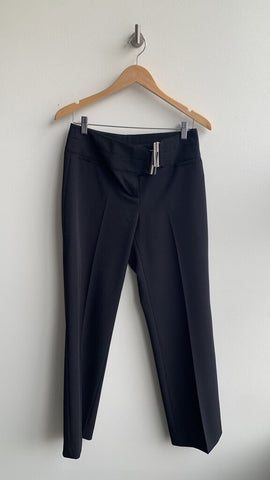 Pre-Owned Esprit Black Trousers w/ Built-In Silver Belt Buckle -SIze Small (Estimated)