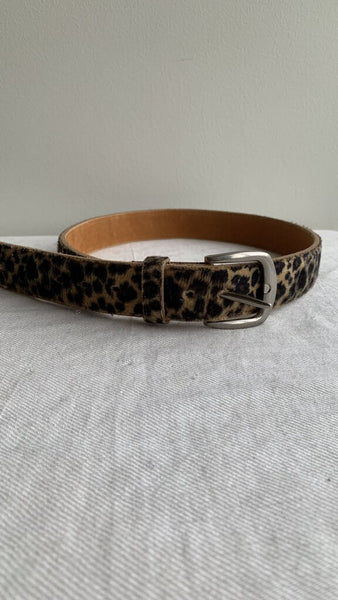 Pre-Owned Leopard Print Leather Belt - Size 36