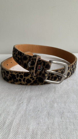 Pre-Owned Leopard Print Leather Belt - Size 36