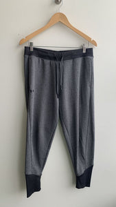 Pre-Owned Under Armour Heathered Grey Ribbed Cuff Sweatpants - Size Medium