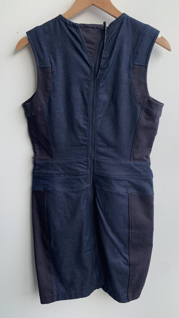 Pre-Owned G-Star Navy Denim Sleeveless Zip Back Dress (NWT)- Size Medium