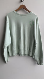 Pre-Owned Brunette the Label Mint Green 'Babes Supporting Babes' Crewneck Sweatshirt - Size L/XL