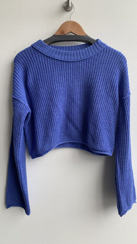 Pre-Owned Wild Fable Blue Cropped Sweater - Size Small