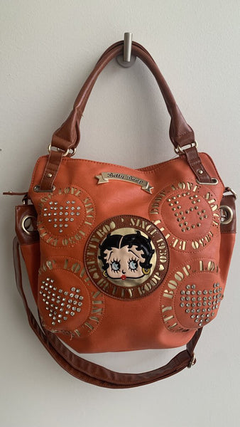 Pre-Owned Betty Boop Orange Tote Bag