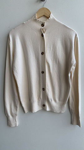 Pre-Owned Cream Button Front Cardigan - Size Medium (Estimated)