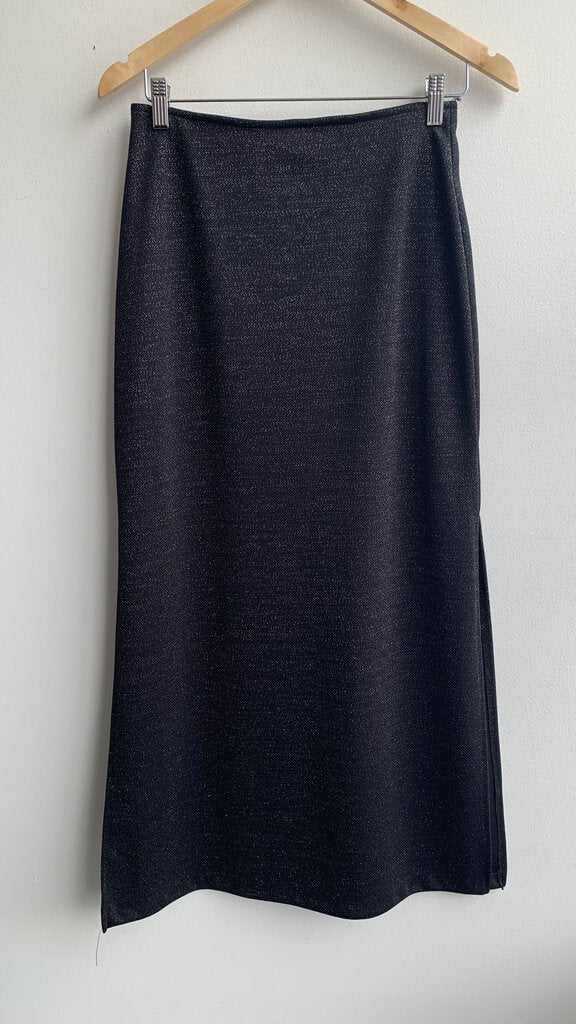 Pre-Owned Black Sparkly Side Slit Maxi Skirt - Size S/M (Estimated)