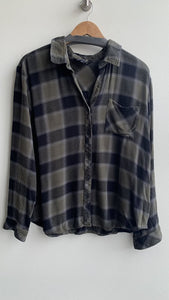 Pre-Owned Charlie B Green Plaid Flannel Button Front Shirt - Size XXL