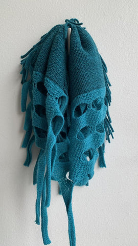 Pre-Owned Teal Knit Neck Tube Scarf