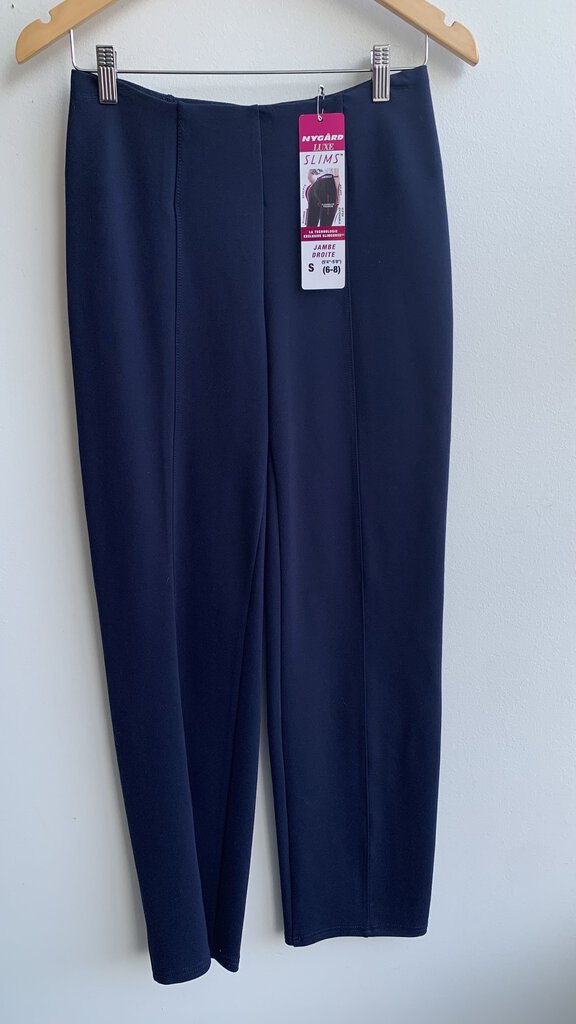 Pre-Owned Nygard Navy Front Seam Pull On Pant - Size Small