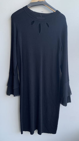 Pre-Owned Nygard Black Knit Bell Sleeve Dress - Size X-Large