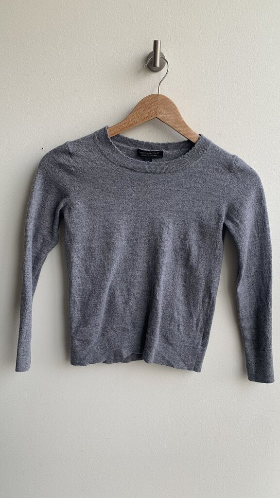 Pre-Owned Banana Republic Grey Merino Wool Fitted Sweater - Size Medium