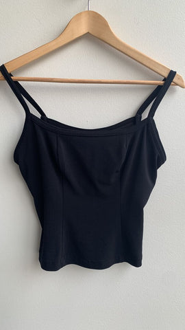 Pre-Owned Joseph Ribkoff Black Built-in-Bra Thin Strap Top - Size 10