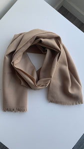 Pre-Owned Oakton Light Brown Wool Scarf