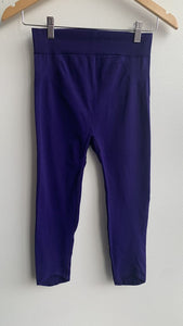 Pre-Owned Firma Energywear Deep Purple Cropped Leggings- Size Large