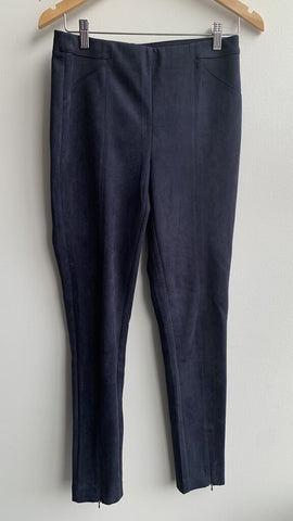 Pre-Owned Laura Navy Skinny Faux Suede Pants- Size 8