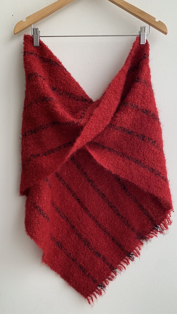 Pre-Owned Handmade Red Cowl Scarf Wrap