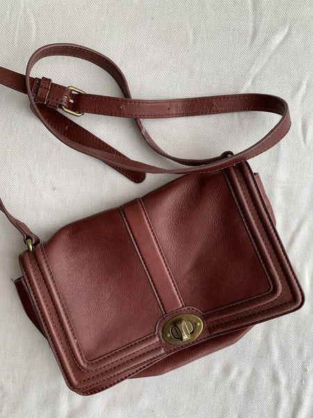 Pre-Owned American Leather Co Brown Fold-Open Envelope Crossbody