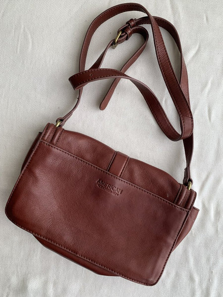 Pre-Owned American Leather Co Brown Fold-Open Envelope Crossbody