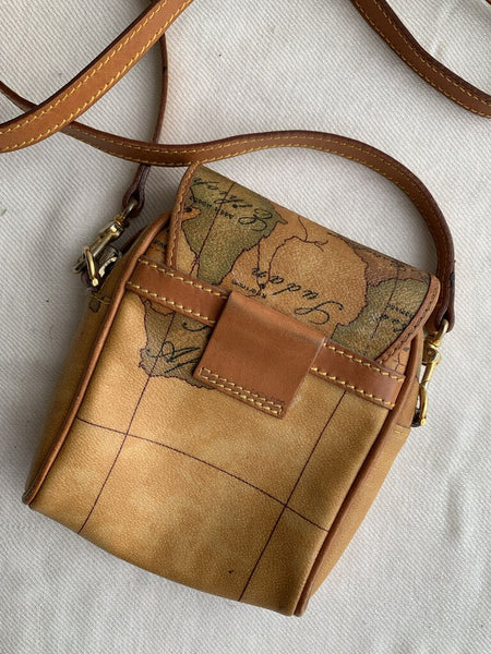 Pre-Owned Alviero Martini Brown Geo Print Mini Crossbody