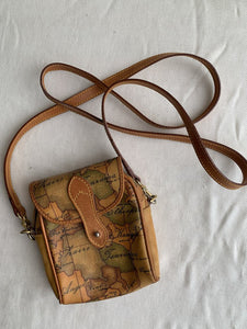 Pre-Owned Alviero Martini Brown Geo Print Mini Crossbody