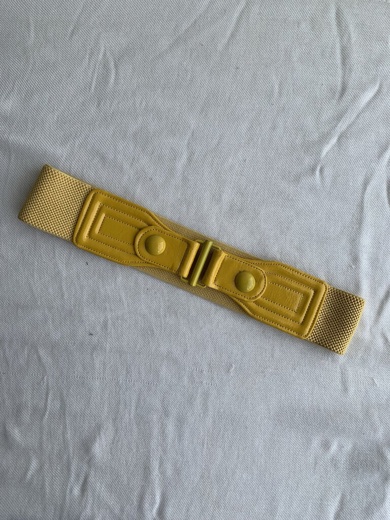 Pre-Owned Yellow Stretch Belt