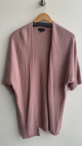 Pre-Owned C'est Moi Pink Knit Open Front Cardigan - One Size