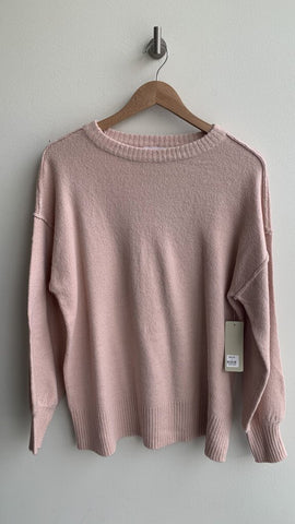 Pre-Owned RD Style Pink Rib Trim Balloon Sleeve Sweater (NWT)- Size Small