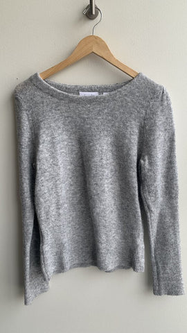 Pre-Owned Kersh Grey Puff Shoulder Ribbed Waist Sweater - Size Large