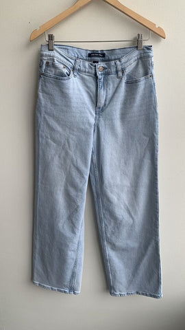 Pre-Owned Calvin Klein Light Wash High Rise Wide Leg Jeans - Size 29