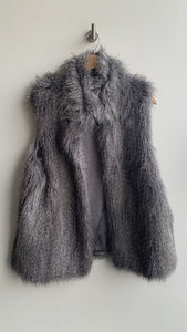 Calvin Klein Grey Faux Fur Vest - Size Large