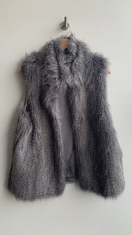 Calvin Klein Grey Faux Fur Vest - Size Large