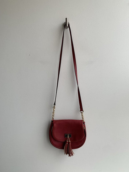 Pre-Owned Aldo Red Small Crossbody with Tassels