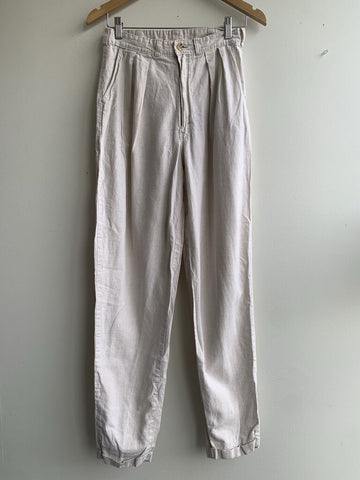 Pre-Owned Cream Sand Linen Trousers - Size Small (Estimated)