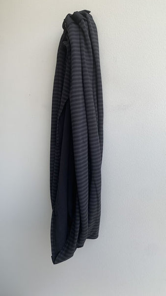 Pre-Owned Lululemon Striped Black Snap Button Scarf