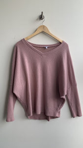 Pre-Owned White Birch Pink Waffle Long Sleeve Top- Size Medium