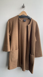 Pre-Owned Zili Otto Tan Waffle Texture Oversized Cardigan- Size Small