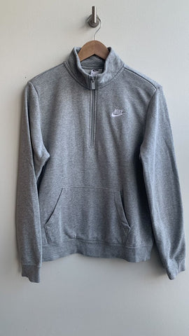 Pre-Owned Nike Light Grey 3/4 Zip Sweater- Size Medium