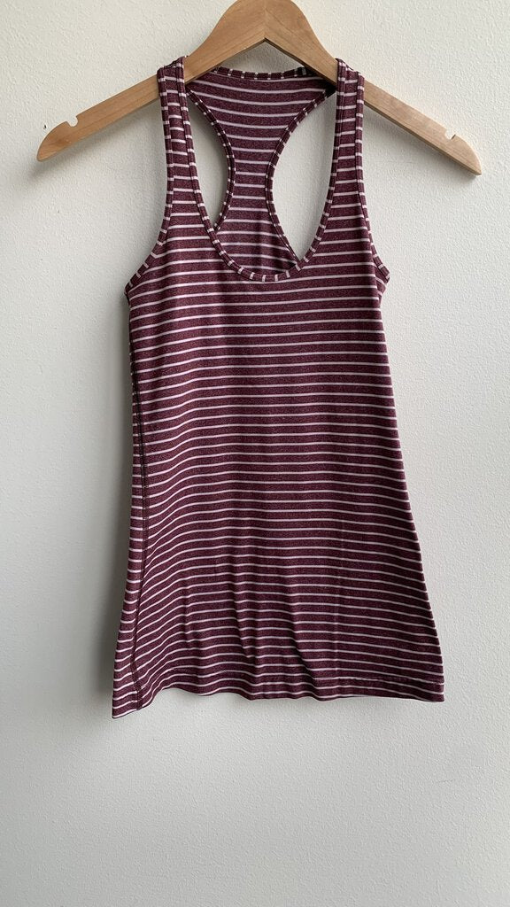 Pre-Owned Burgundy Stripe Racerback Tank - Size Small (Estimated)