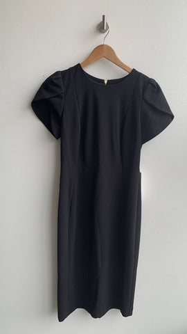 Pre-Owned Calvin Klein Black Cap Sleeve Sheath Dress (NWT) - Size 8