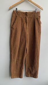 Pre-Owned Wilfred Free Brown Corduroy Pleated Pants - Size 10