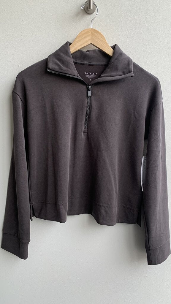 Pre-Owned Athleta Brown Seasoft Quarter Zip Top (NWT) - Size X-Small