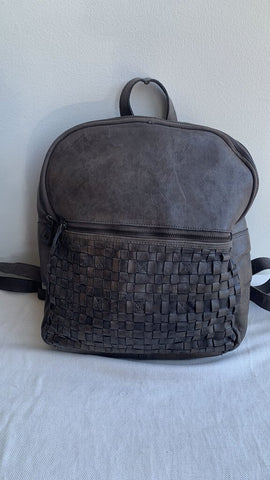 Pre-Owned Ashwood Brown Weaved Leather Backpack