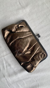 Pre-Owned Quin's Gold Gathered Clutch